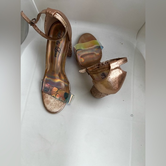 Bella Luna STAN Nude Champagne Bright Rhinestone Chunky Platform Mary Jane Heels - Picture 12 of 16